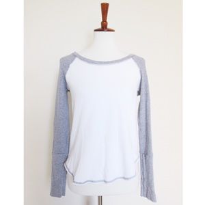Splendid thermal baseball tee white and gray